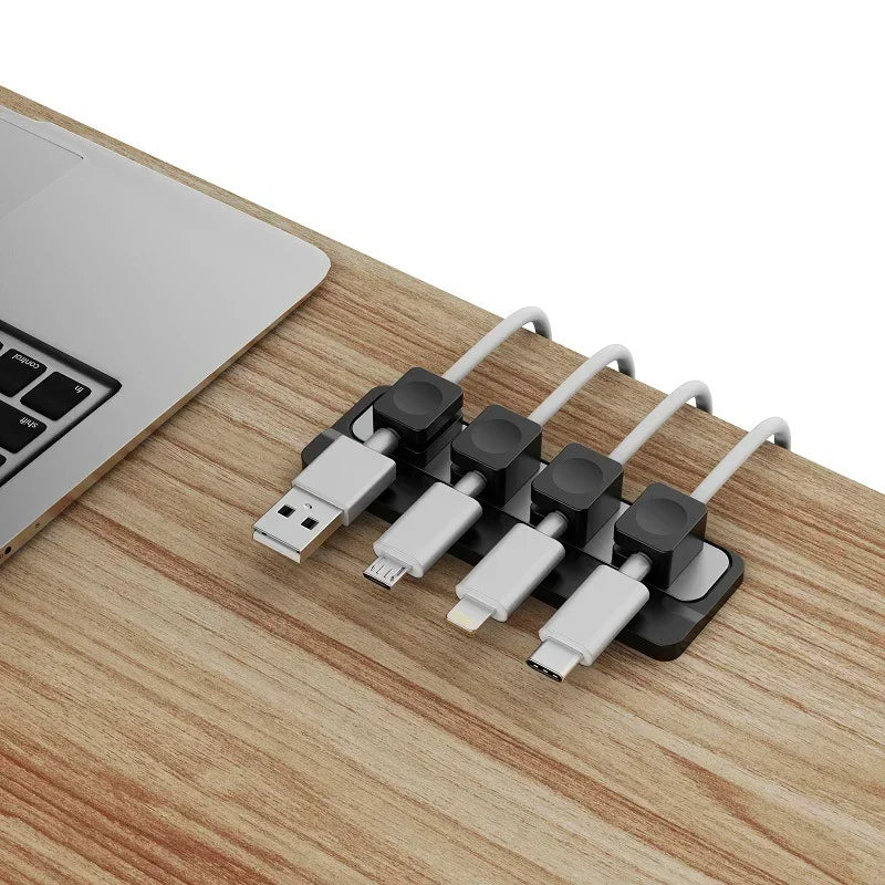 GearTick Adjustable Magnetic Cable Clips – Under-Desk Cord Holder & Wire Keeper for Clean Cable Management