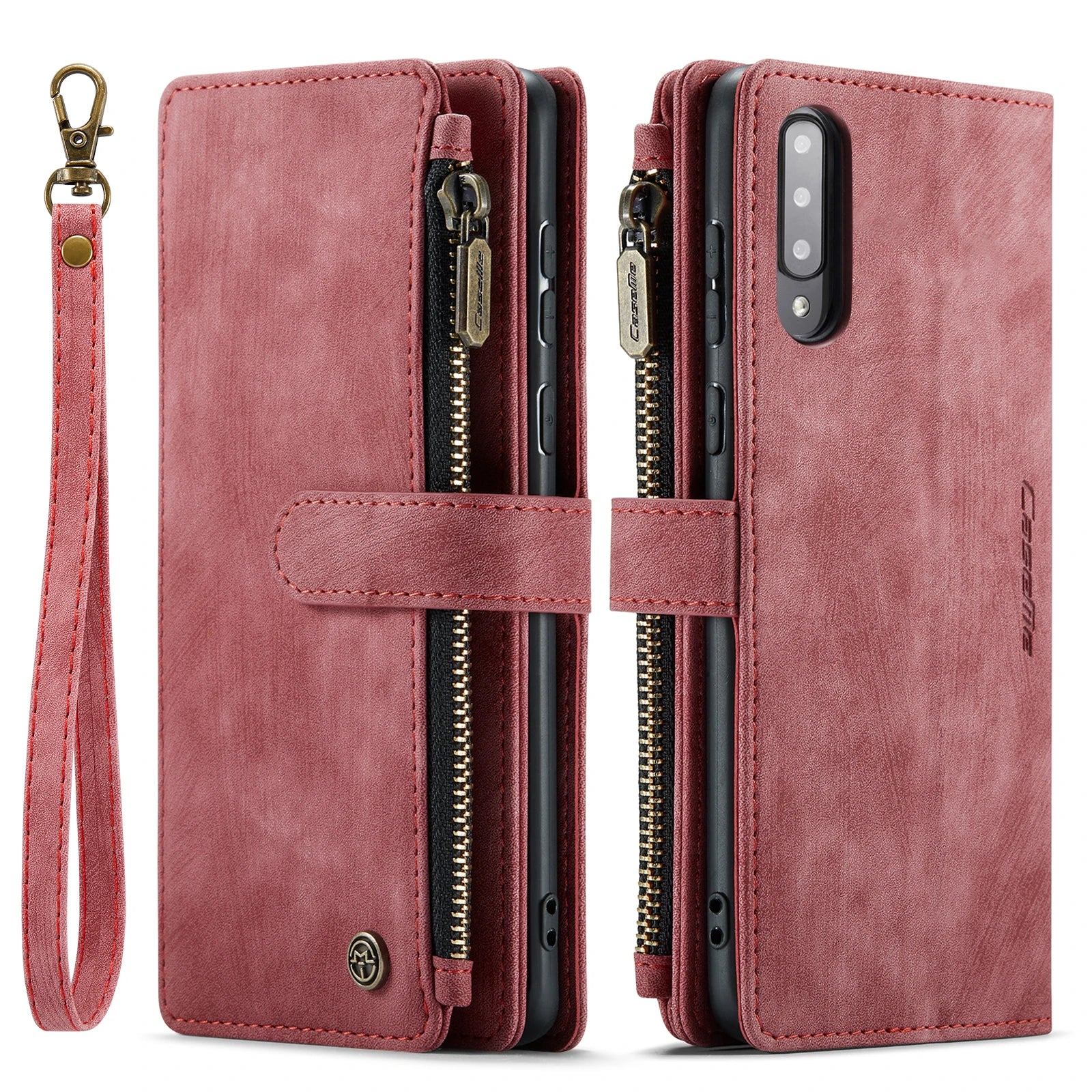 GearTick Leather Phone Wallet Case – Multi-Card Slot Zipper with Kickstand for Samsung Galaxy
