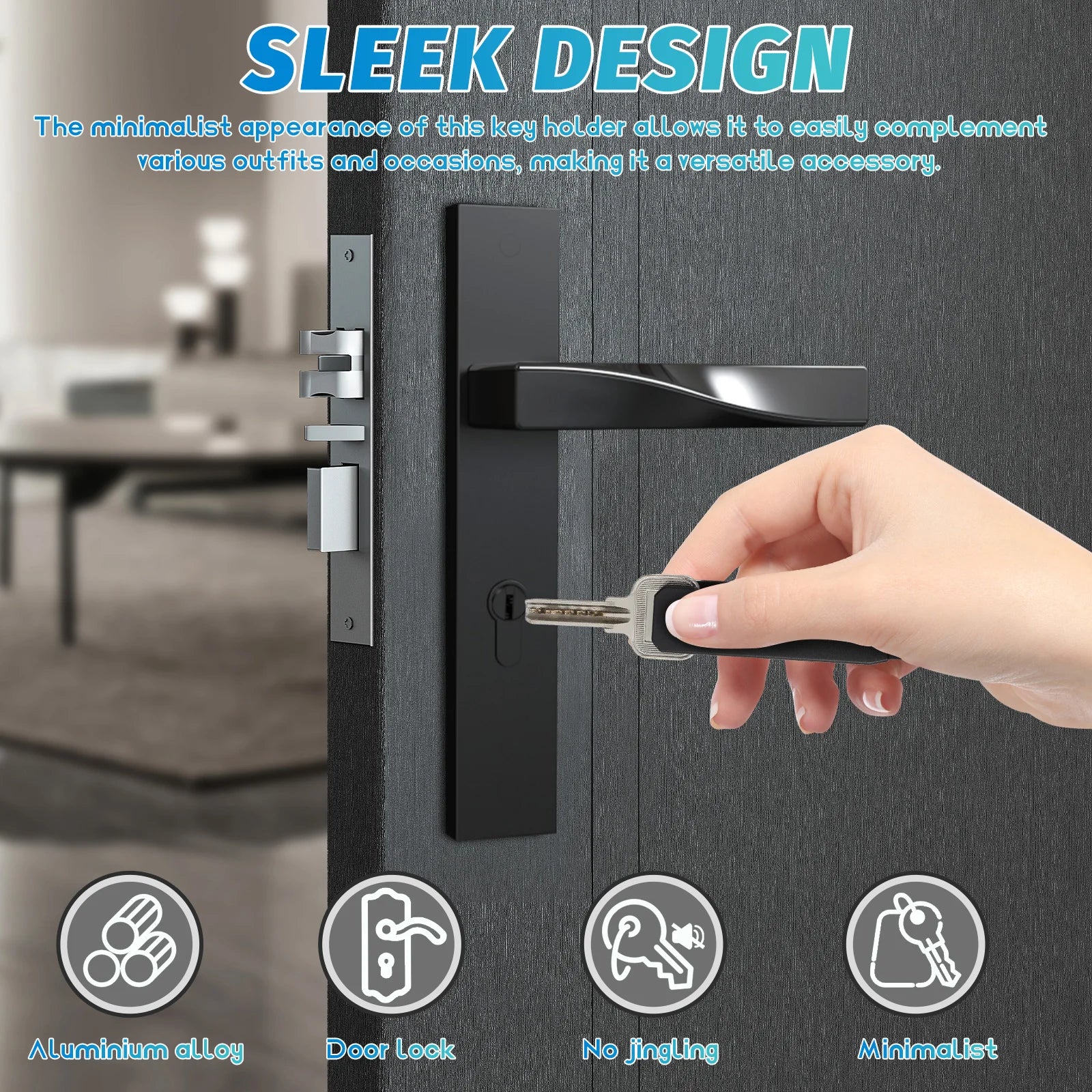 GearTick Metal Key Organizer – Slim Silent Pocket Keychain Holder for 4-8 Keys