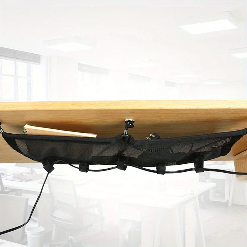 GearTick Under-Desk Cable Management Tray – Mesh Wire Organizer for Home Office & Gaming Setups