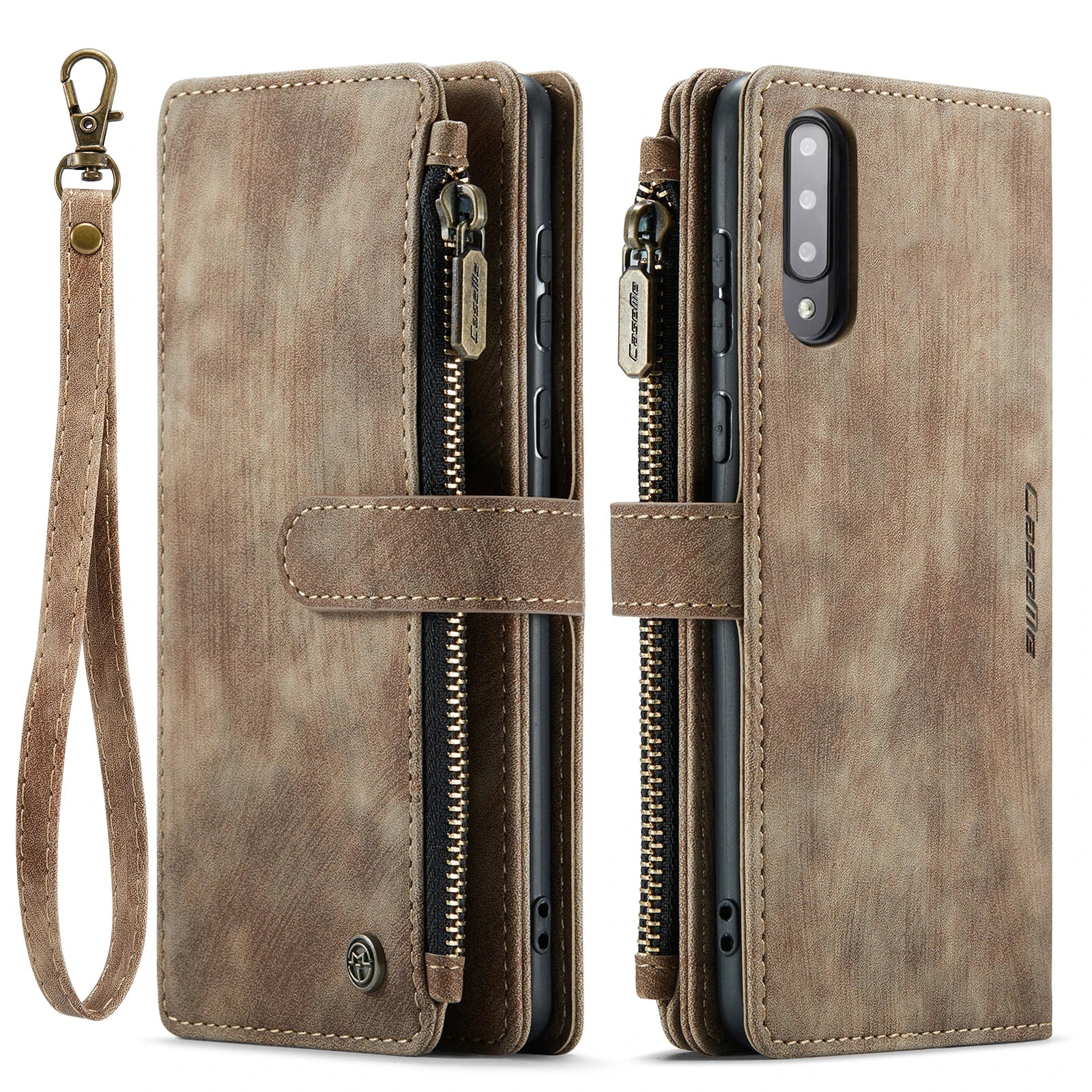 GearTick Leather Phone Wallet Case – Multi-Card Slot Zipper with Kickstand for Samsung Galaxy