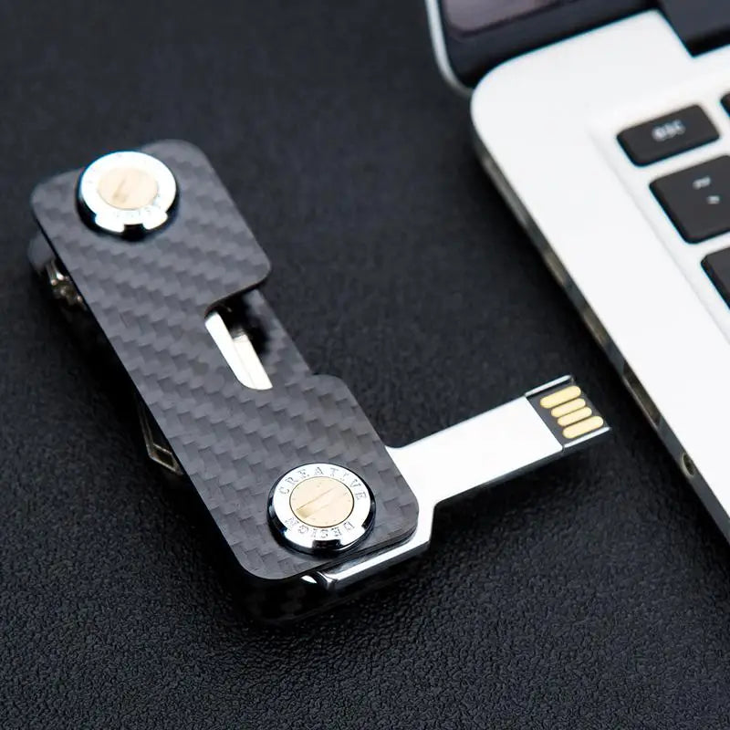 GearTick Smart Metal Key Organizer – Compact Minimalist Keychain Holder for 1-10 Keys with USB & Opener Options