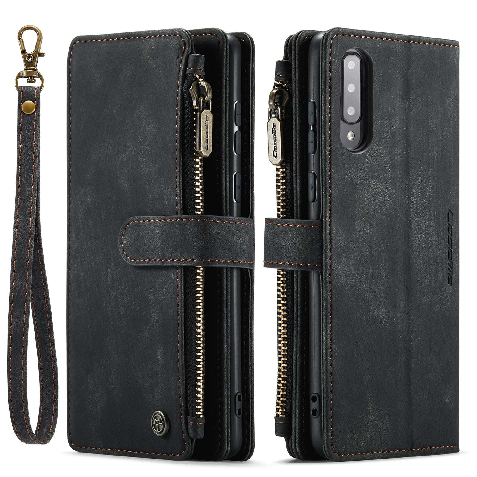 GearTick Leather Phone Wallet Case – Multi-Card Slot Zipper with Kickstand for Samsung Galaxy