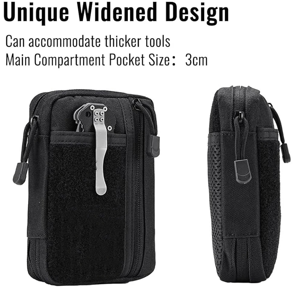 GearTick EDC Organizer Pouch – 6-Pocket Zippered Utility Bag for Multitools, Flashlights & Everyday Carry Gear