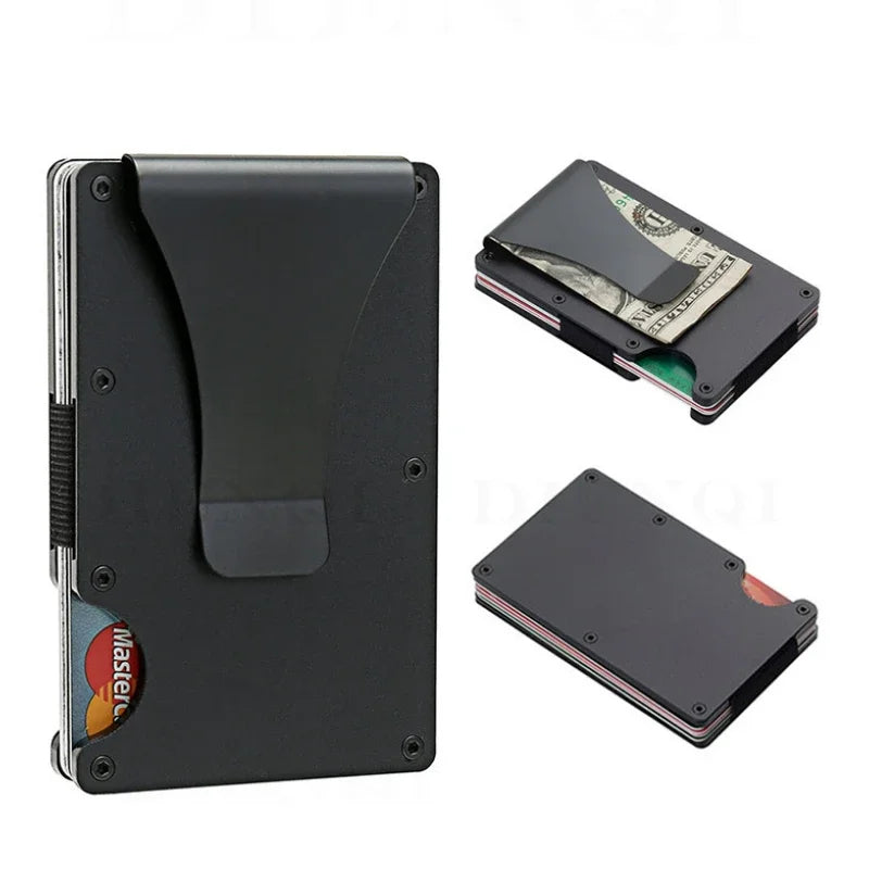 GearTick RFID Blocking Minimalist Wallet – Slim Metal Front Pocket Wallet with Money Clip (Unisex)